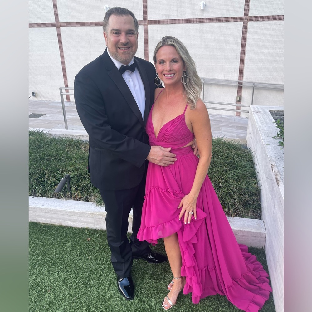 Fuchsia Chiffon Gown, Size 4